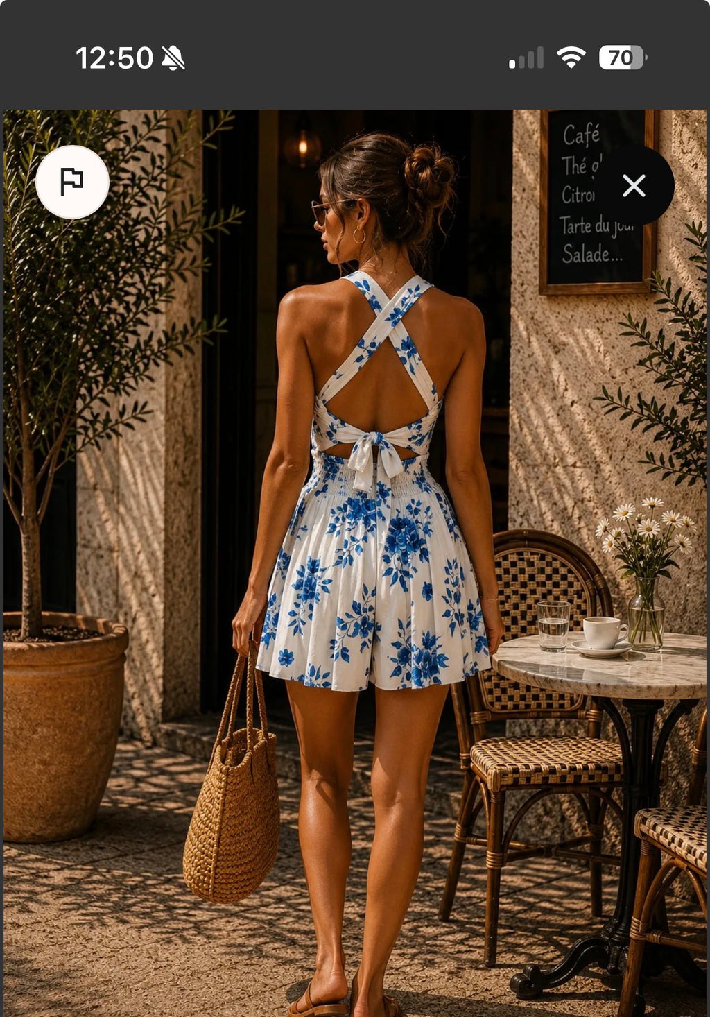 Combi short fleuri