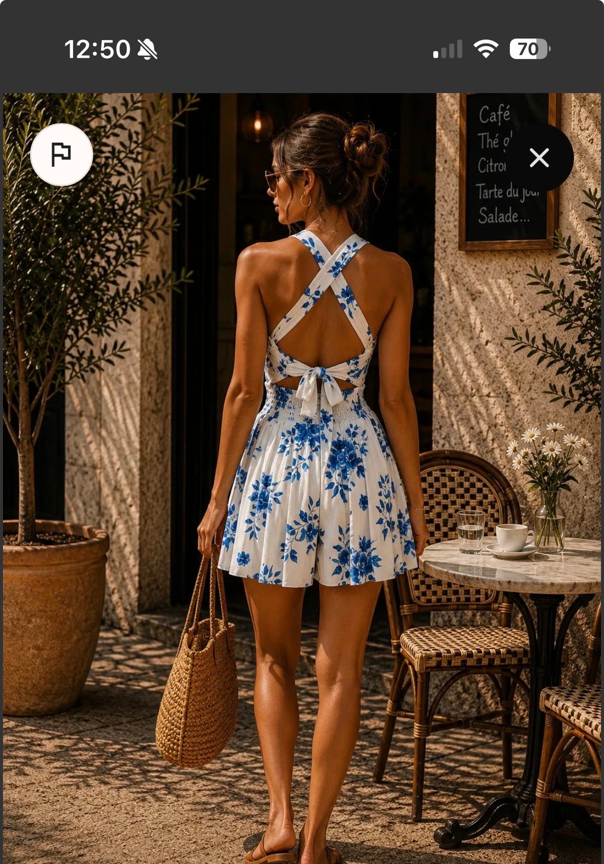 Combi short fleuri