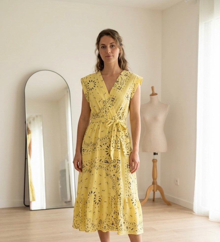 Robe bandana en gaze de coton