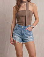 Top bustier jaune citron