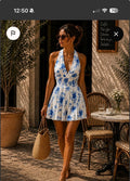 Combi short fleuri