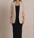 Blazer avec manches froncées beige ou lilas