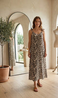 Robe gaze de coton léopard