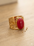 Bague doré en acier inoxydable