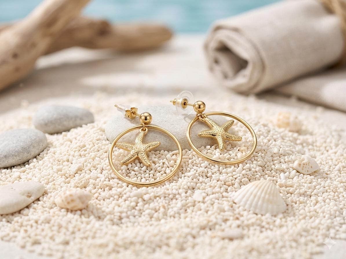 Boucle d’oreilles étoile de mer